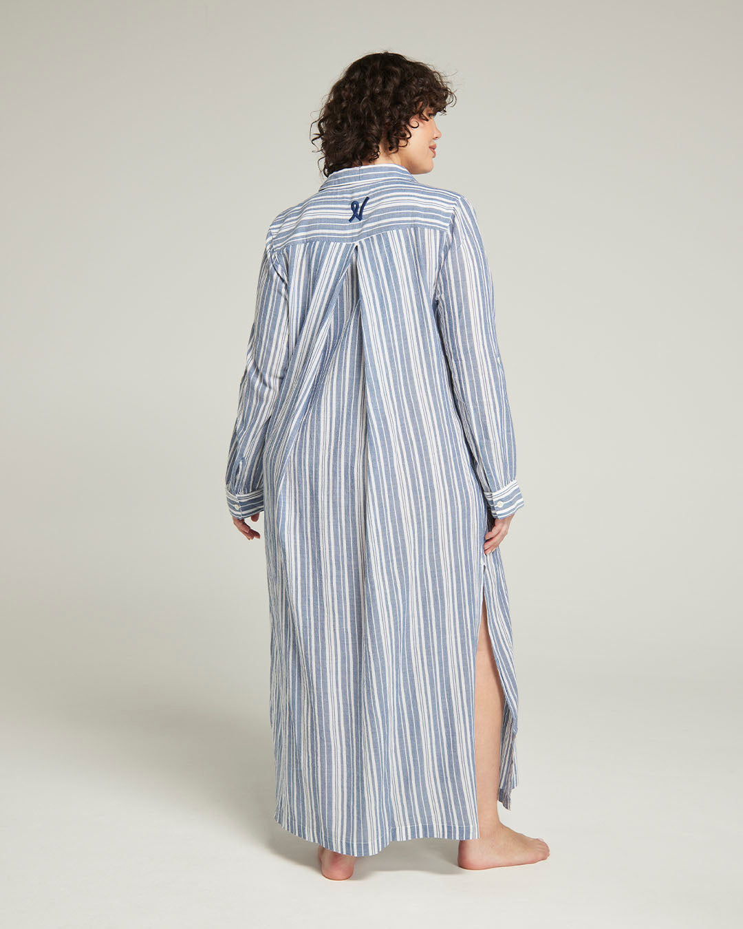 The Maxi Shirt - French Navy Stripe