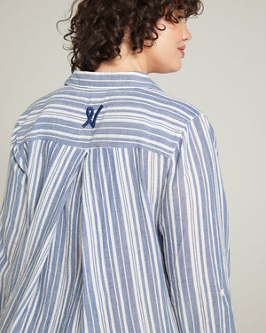 The Maxi Shirt - French Navy Stripe