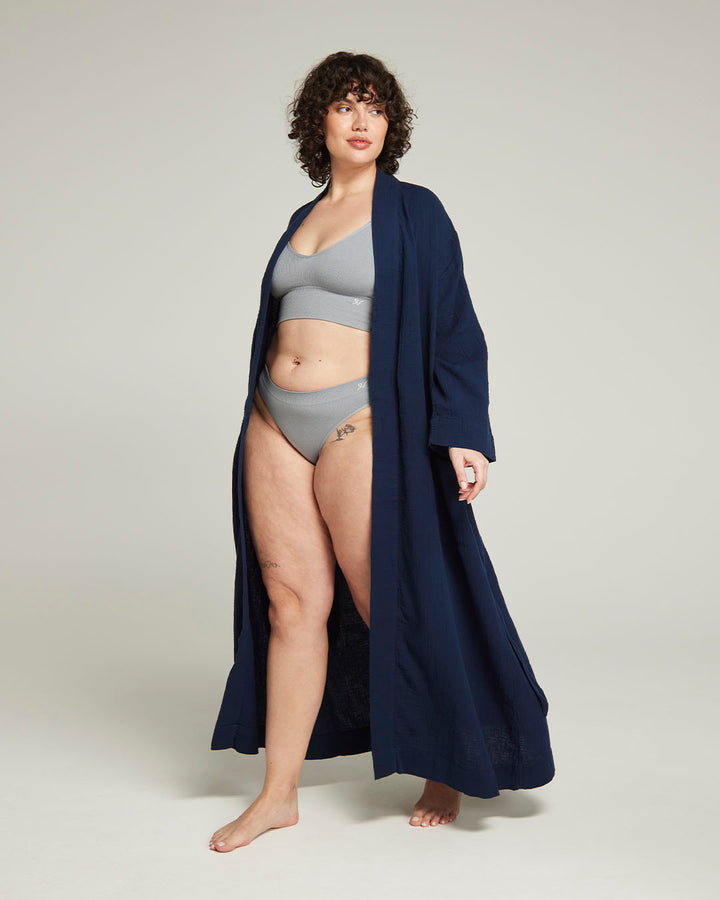 The Classic Belted Robe  - Navy