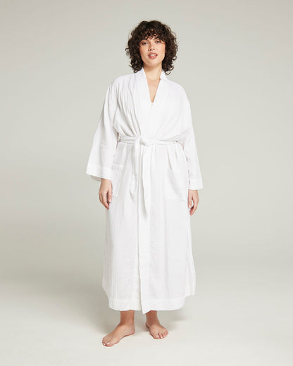 The Classic Belted Robe  - Cotton White