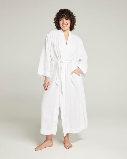 The Classic Belted Robe  - Cotton White