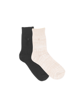 The Organic Cotton Socks 2 Pack - Black/Oatmeal