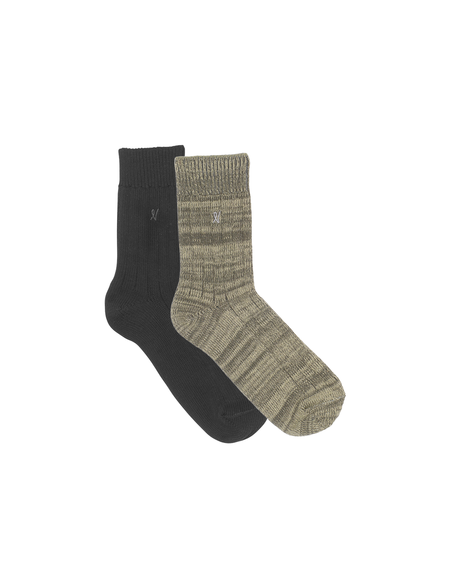The Organic Cotton Socks 2 Pack - Black/Sage