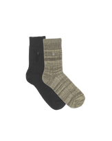 The Organic Cotton Socks 2 Pack - Black/Sage