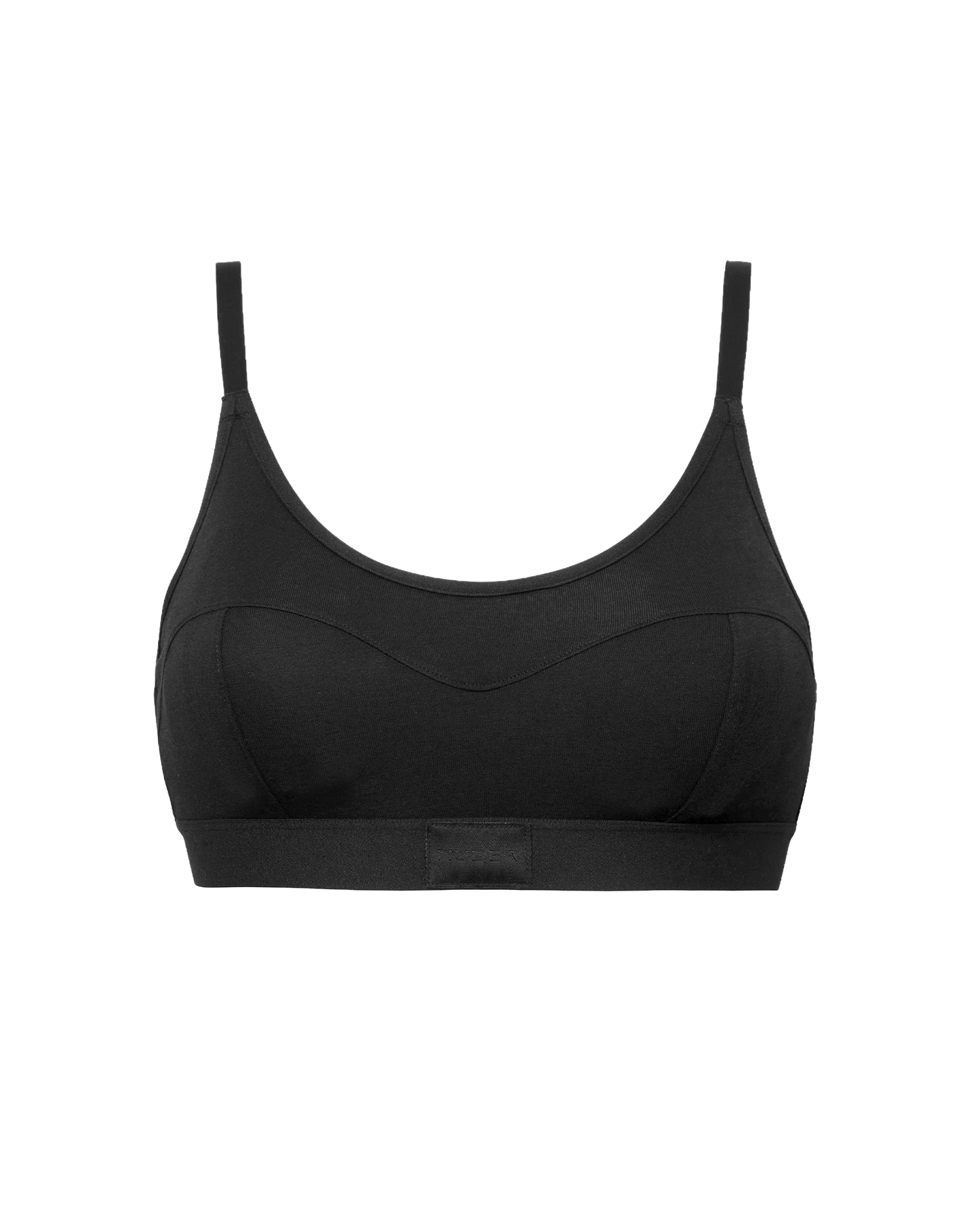Cotton Modal Contour Scoop Bralette - Black