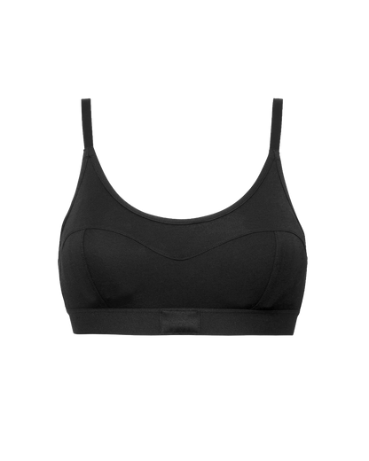Cotton Modal Contour Scoop Bralette - Black