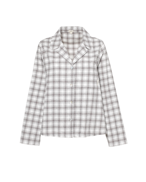 The Classic Flannel PJ Set - Grey and White Check