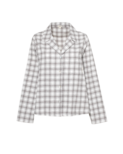 The Classic Flannel PJ Set - Grey and White Check