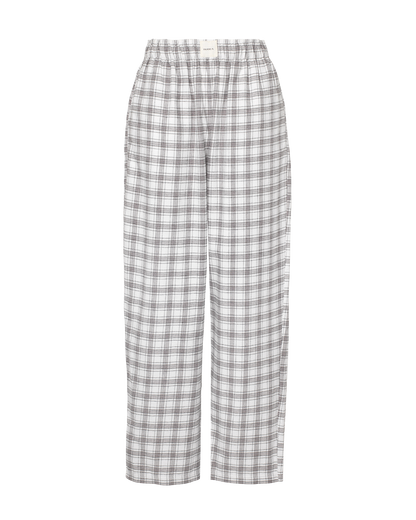 The Classic Flannel PJ Set - Grey and White Check