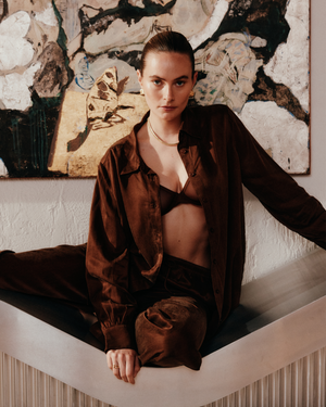 Eco-Luxe Drawstring Trouser - Cocoa