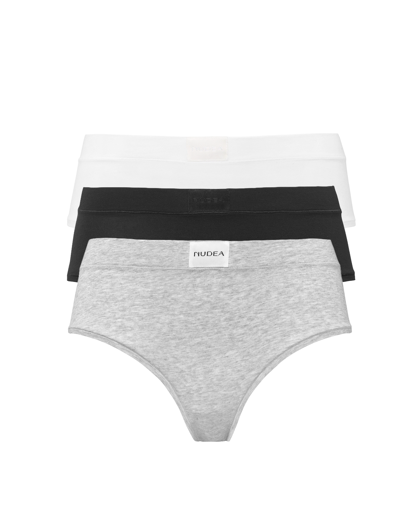 Cotton Modal Hipster 3 Pack - Black, White & Grey Marl