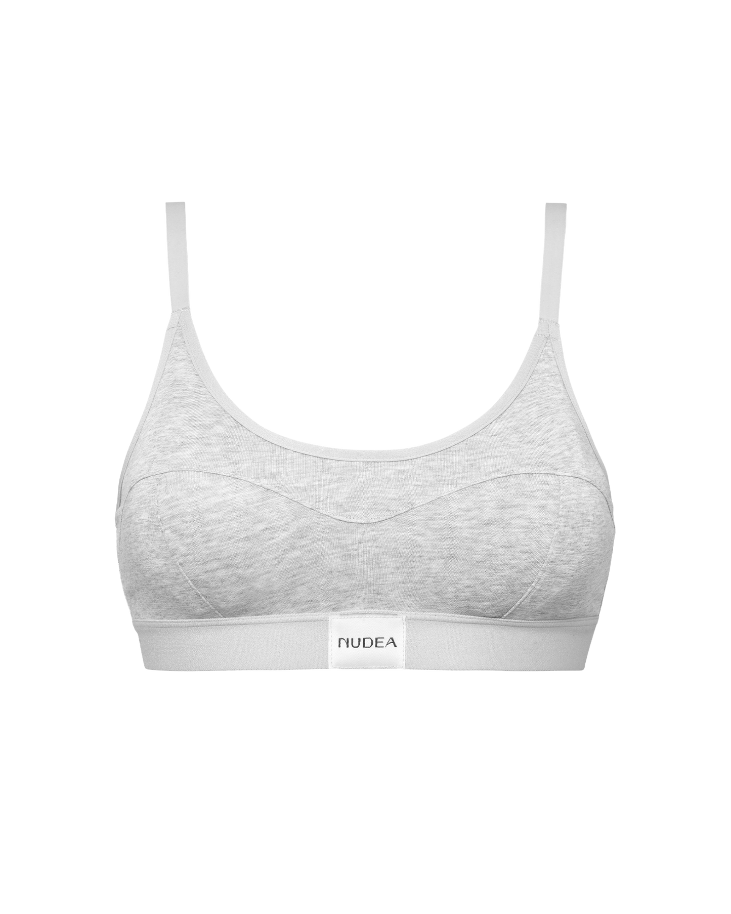 Cotton Modal Contour Scoop Bralette - Grey Marl
