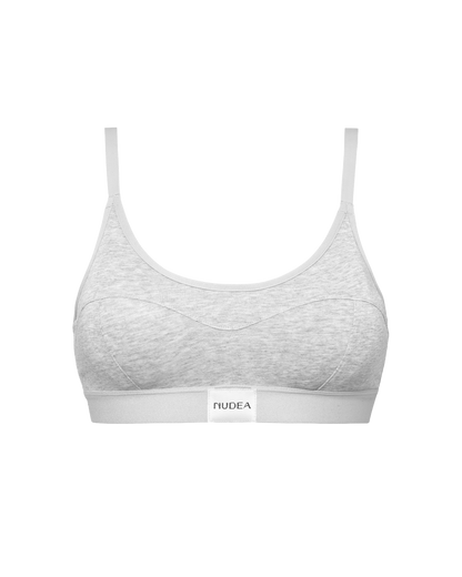 Cotton Modal Contour Scoop Bralette - Grey Marl