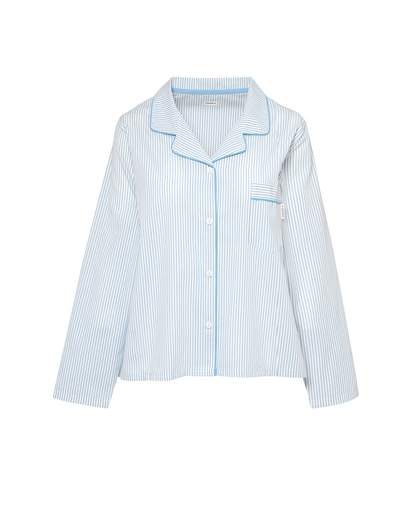 The Classic Poplin PJ Set - Sky Stripe
