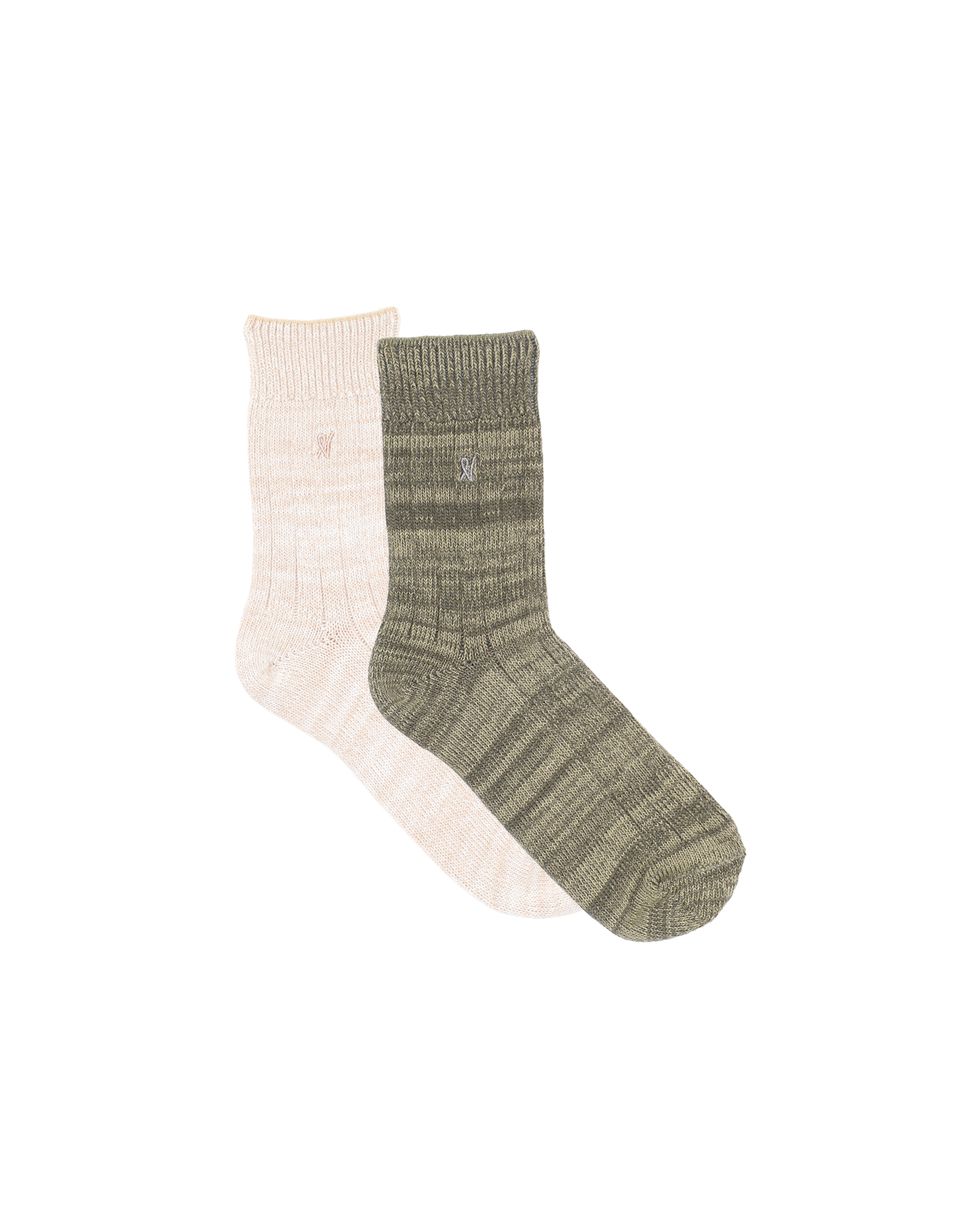 The Organic Cotton Socks 2 Pack - Oatmeal/Sage