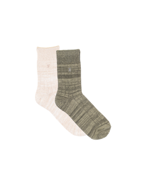 The Organic Cotton Socks 2 Pack - Oatmeal/Sage