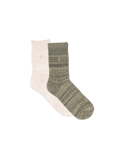 The Organic Cotton Socks 2 Pack - Oatmeal/Sage