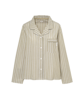 The Classic Poplin PJ Set  - Pistachio Stripe