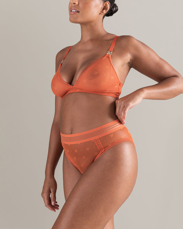 The Brazilian Brief Logo Mesh - Burnt Orange
