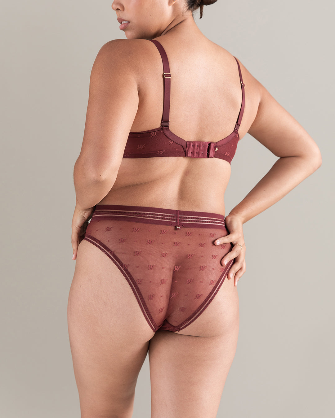 The Brazilian Brief Logo Mesh - Merlot