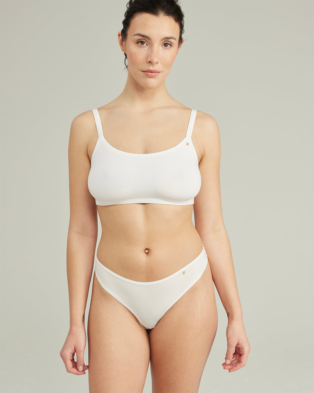 The Stretch Dipped Thong - Cotton White