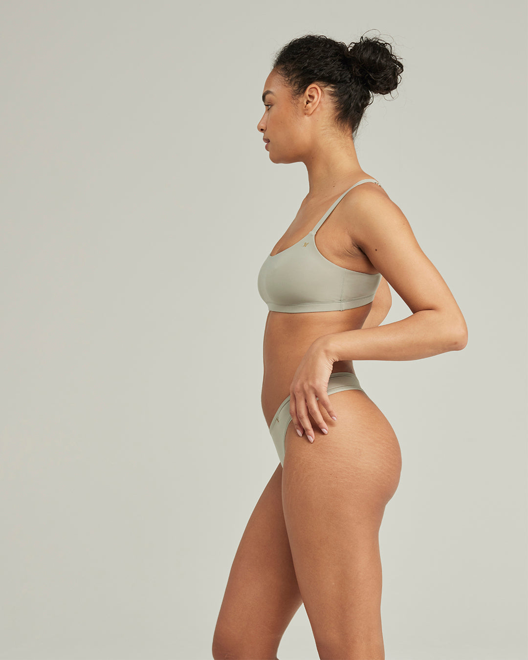 The Stretch Dipped Thong - Sage Green