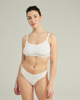 The Stretch Scoop Neck Bralette - Cotton White