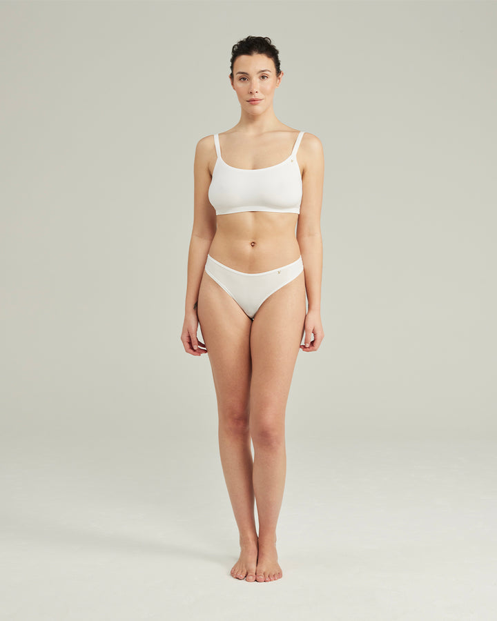 The Stretch Dipped Thong - Cotton White
