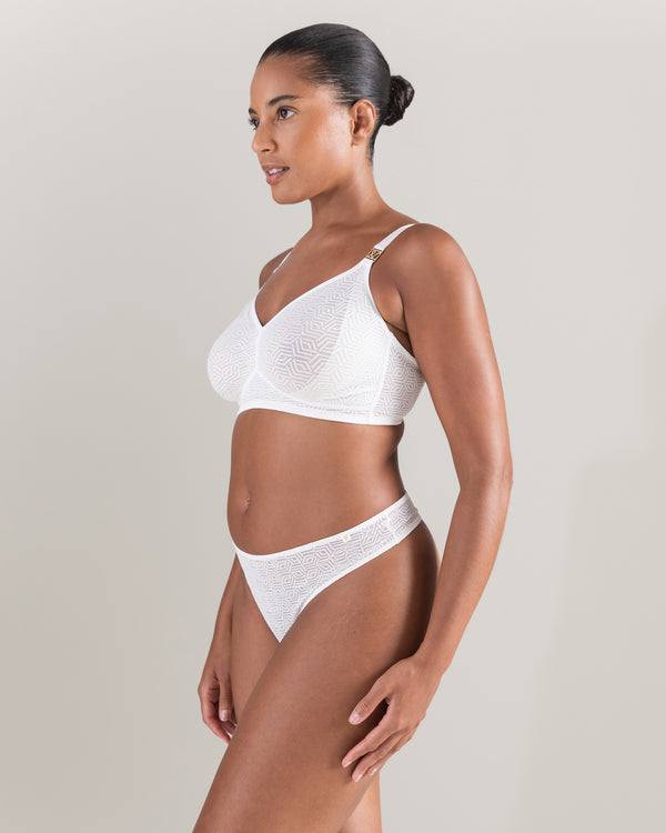 The Easy Does It F+ Bralette - Cotton White