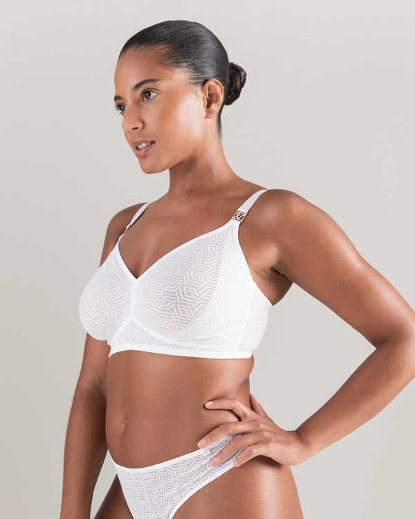The Easy Does It F+ Bralette - Cotton White