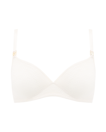 The Sheer Deco Easy Does It Bralette - Cotton White