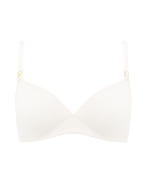 The Sheer Deco Easy Does It Bralette - Cotton White