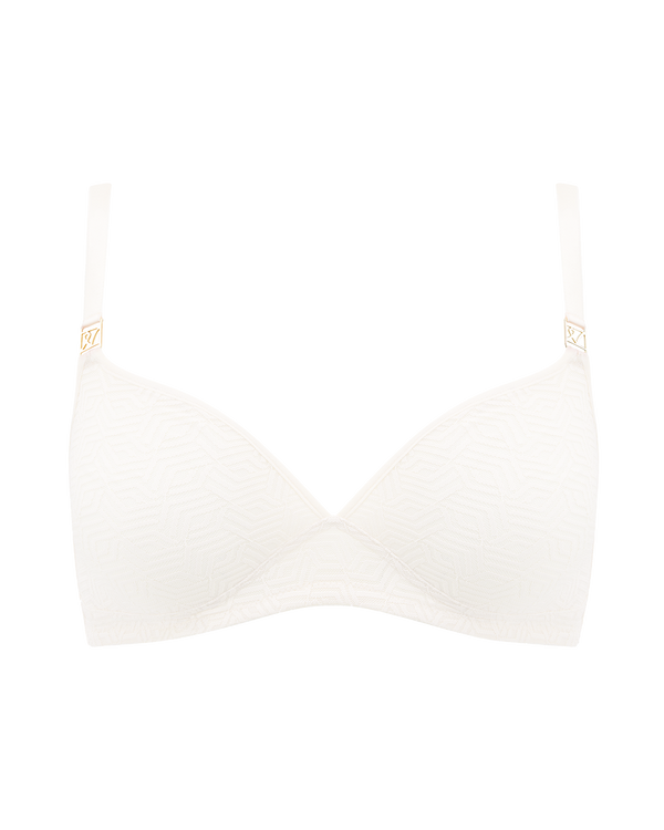 The Sheer Deco Easy Does It Bralette - Cotton White