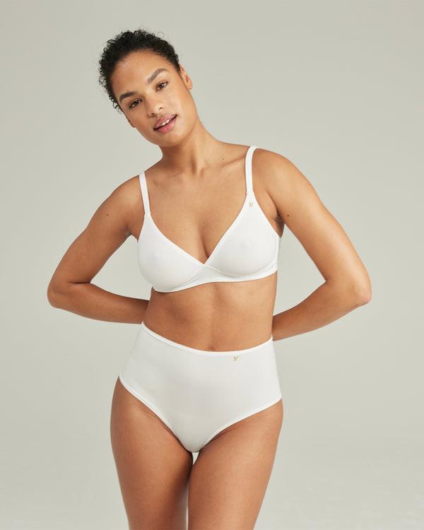 The Stretch Easy Does It Bralette  - Cotton White