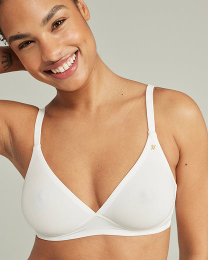 The Stretch Easy Does It Bralette  - Cotton White