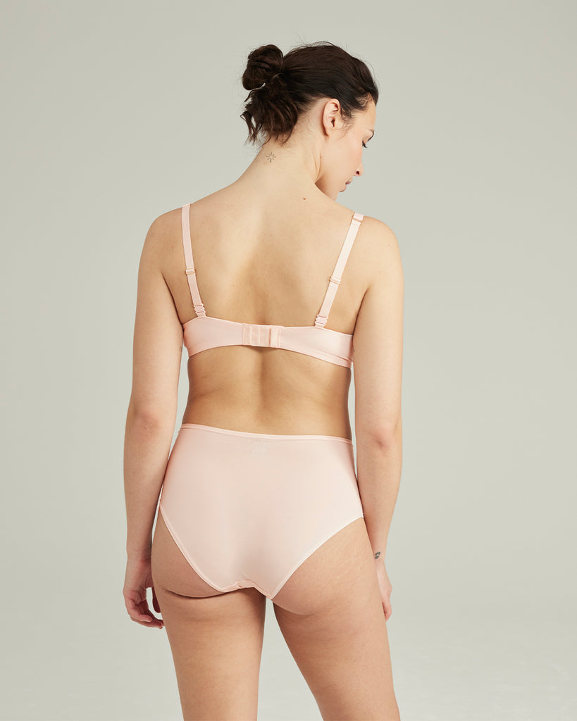 Nudea - Stretch High Waisted Brief Bundle 3 Pack Pink/White/Sage