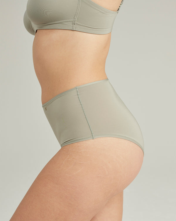 The Stretch High Waisted Brief - Sage Green