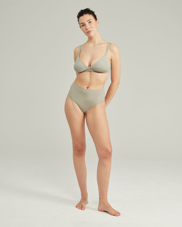 The Stretch High Waisted Brief - Sage Green