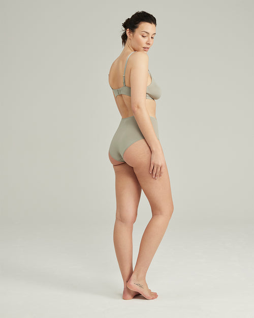 The Stretch High Waisted Brief - Sage Green