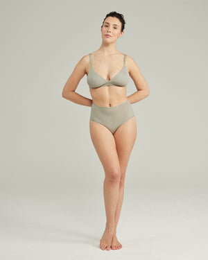 The Stretch High Waisted Brief - Sage Green