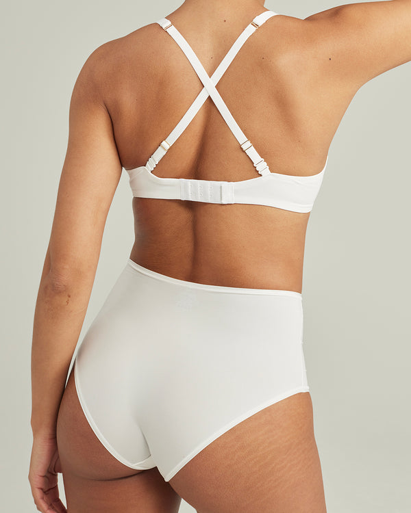 The Stretch High Waisted Brief - Cotton White