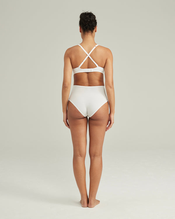 The Stretch High Waisted Brief - Cotton White