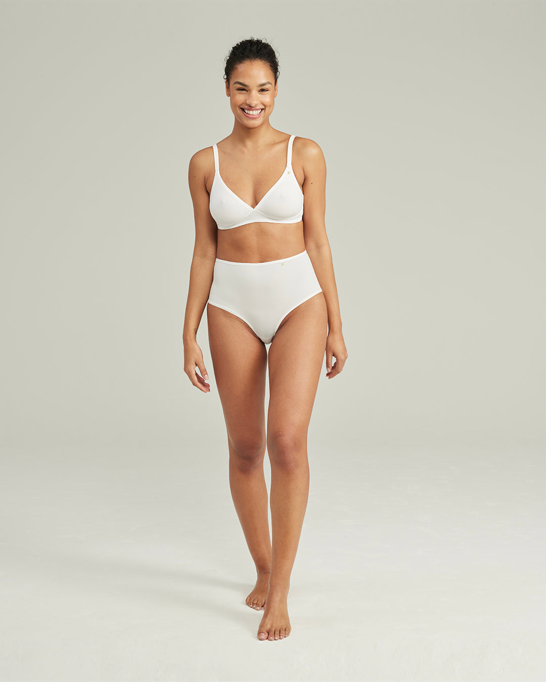 The Stretch High Waisted Brief - Cotton White