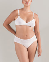 The Sheer Deco Hipster Brief - Cotton White