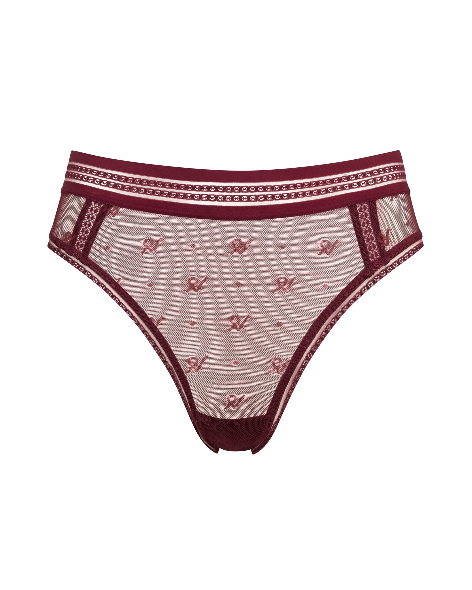 The Brazilian Brief Logo Mesh - Merlot