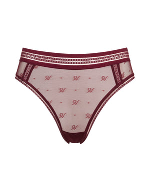 The Brazilian Brief Logo Mesh - Merlot