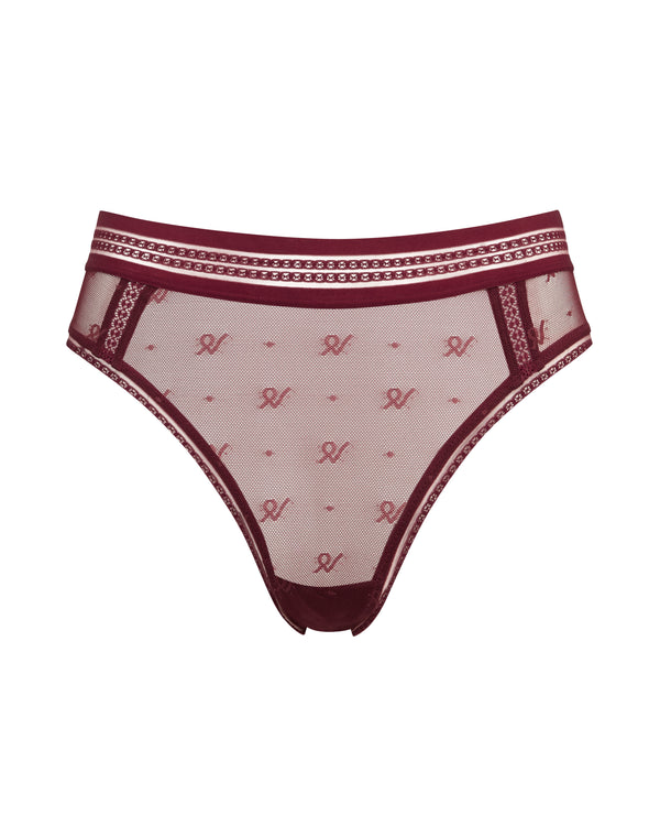 The Brazilian Brief Logo Mesh - Merlot