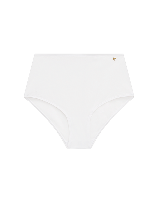 The Stretch High Waisted Brief - Cotton White
