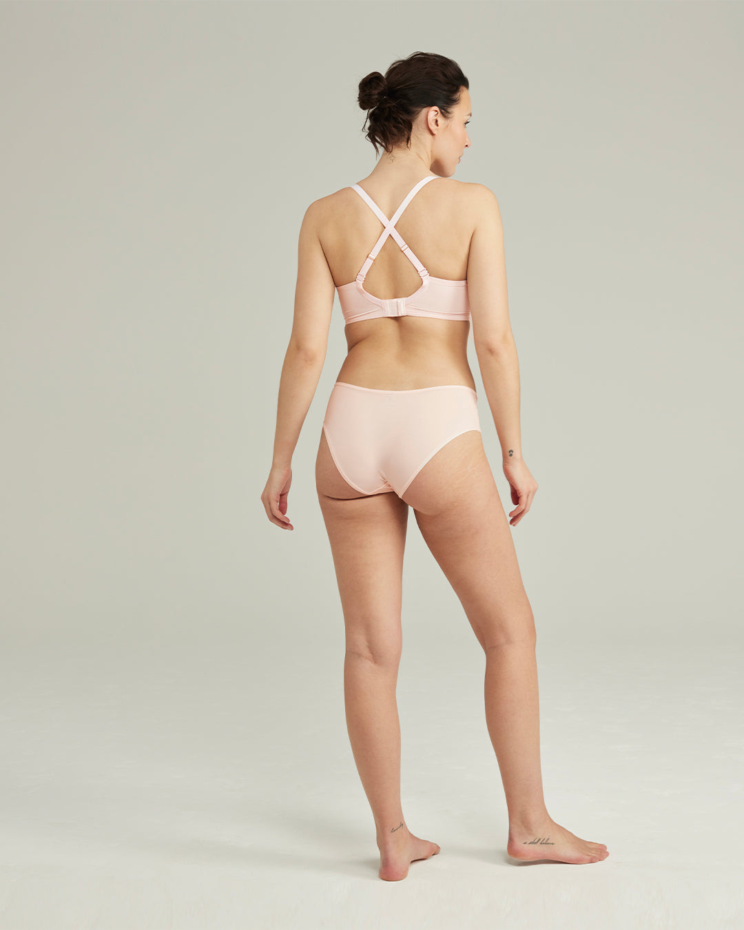 The Stretch Mid Rise Bikini Brief - Blush Pink