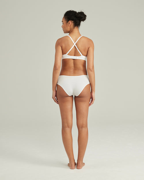 The Stretch Mid Rise Bikini Brief - Cotton White